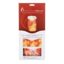 Darice Flameless Decor Fall Leaves Candle Wrap 3.5 X 5 Inches