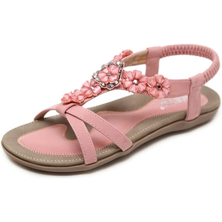Pikadingnis Ladies T-Strap Flat Sandals Boho Beaded Flower Rhinestone Dress Beach Shoes Summer Flat Sandals for Women Black 35
Pikadingnis Ladies T-Strap Flat Sandals Boho Beaded Flower Rhinestone Dress Beach Shoes Summer Flat Sandals for Women Black 35