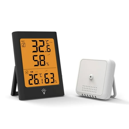 Electronic Digital Display Thermometer Indoor and Outdoor Temperature and Humidity Meter Weather Clock Black
Electronic Digital Display Thermometer Indoor and Outdoor Temperature and Humidity Meter Weather Clock Black