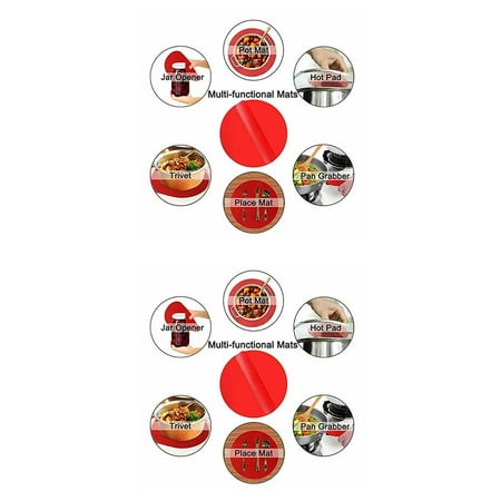 2Pcs Silicone Microwave Insulation Pad Heat Resistant Non-Slip Round Pot Placemat Baking Mat Oven