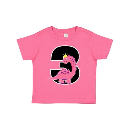 Inktastic 3rd Birthday Dinosaur Outfit Girl Gift Toddler Toddler Girl T-Shirt