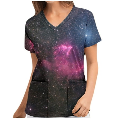Cakiesky Womens Tops Scrubs Moisture-Wicking V-Neck Nursing Work Tops with Pockets Black XL
Cakiesky Womens Tops Scrubs Moisture-Wicking V-Neck Nursing Work Tops with Pockets Black XL