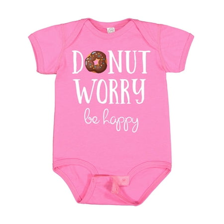 Inktastic Donut Worry Be Happy Gift Baby Boy or Baby Girl Bodysuit