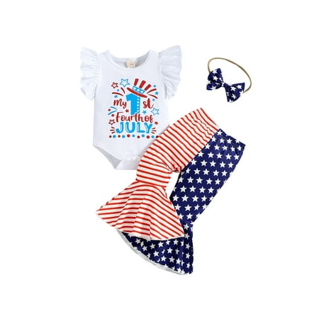 Frobukio Infant Baby Girls Independence Day Clothes Letter Printed Romper Tops + Stripe Star Printed Pants + Headband White 18-24 Months
Frobukio Infant Baby Girls Independence Day Clothes Letter Printed Romper Tops + Stripe Star Printed Pants + Headband White 18-24 Months