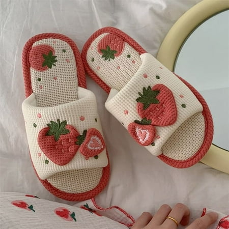 New Cute Strawberry Cotton Linen Slippers Women Summer Autumn 2023 Embroidery House Slides Female Flip Flops Home Floor Slippers
New Cute Strawberry Cotton Linen Slippers Women Summer Autumn 2023 Embroidery House Slides Female Flip Flops Home Floor Slippers
