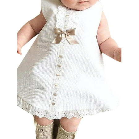 uukiA Infant Baby Girl 3-18 Months Sleeveless A-Line Lace Solid Bow Dress + Bow Headband
uukiA Infant Baby Girl 3-18 Months Sleeveless A-Line Lace Solid Bow Dress + Bow Headband