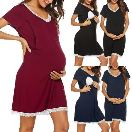 Tejiojio Maternity/Labor/Nursing Clothing Clearance Fashion Solid Lace Short Sleeve Breast-Feeding Pregnant Woman Maternity Dress
Tejiojio Maternity/Labor/Nursing Clothing Clearance Fashion Solid Lace Short Sleeve Breast-Feeding Pregnant Woman Maternity Dress
