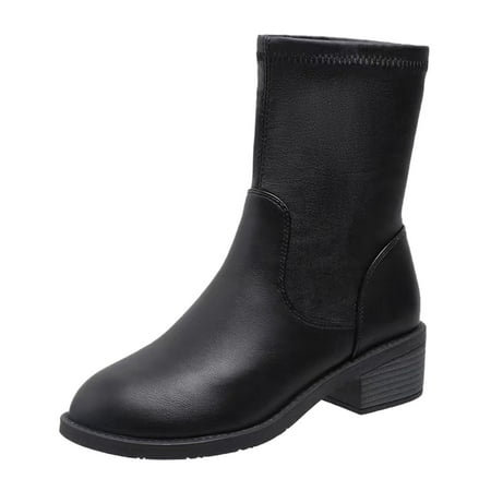 Dyfzdhu Fashion Women Artificial Leather Solid Color Autumn Thick Sole Square Heels Slip On Mid Booties Round Toe Shoes
Dyfzdhu Fashion Women Artificial Leather Solid Color Autumn Thick Sole Square Heels Slip On Mid Booties Round Toe Shoes