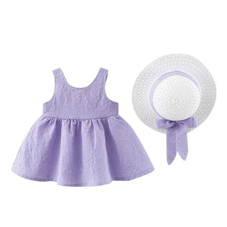 YWDJ 0-24M Toddler Kids Girls Plaid Princess Wing Dress Straw Cap Hat Outfits Set Purple 8(80)
YWDJ 0-24M Toddler Kids Girls Plaid Princess Wing Dress Straw Cap Hat Outfits Set Purple 8(80)