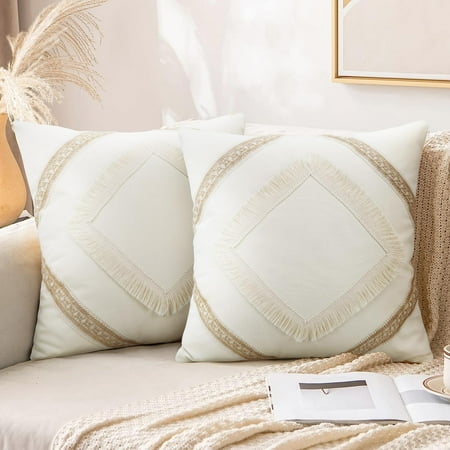 16x16Boho Pillow Covers 16x16 Set of 2 with Tassels Beige Neutral Pillow Covers Farmhouse Bohemian Boho Pillows Decorative Throw Pillow Covers for Couch Sofa Living Room
16x16Boho Pillow Covers 16x16 Set of 2 with Tassels Beige Neutral Pillow Covers Farmhouse Bohemian Boho Pillows Decorative Throw Pillow Covers for Couch Sofa Living Room