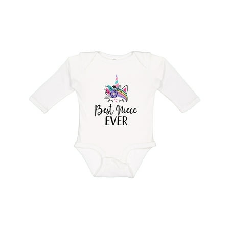 Inktastic Best Niece Ever Unicorn from Aunt Gift Baby Girl Long Sleeve Bodysuit
