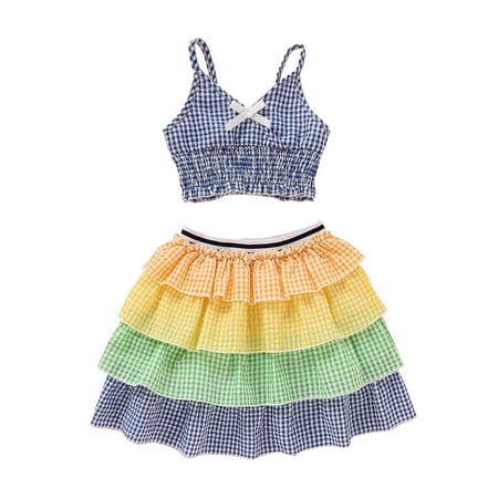 YWDJ 2-7 Years Girl Dresses Summer Kids Color Plaid Sleeveless Top Half Skirt Two-piece Set Multicolor 3-4 Years
YWDJ 2-7 Years Girl Dresses Summer Kids Color Plaid Sleeveless Top Half Skirt Two-piece Set Multicolor 3-4 Years