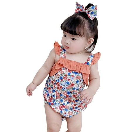 Newborn Baby Girls Cotton Sleeveless Romper with Bowknot Headbnad Vintage Floral Print Ruffles Sleeve Onesie Bodysuit
Newborn Baby Girls Cotton Sleeveless Romper with Bowknot Headbnad Vintage Floral Print Ruffles Sleeve Onesie Bodysuit
