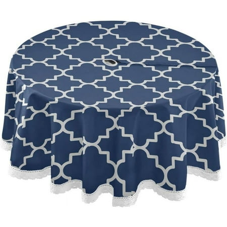 SKYSONIC Navy Blue Moroccan Outdoor Round Tablecloth Waterproof Stain-Resistant Non-Slip Circular Tablecloth 60 Inch with Umbrella Hole and Zipper for Tabletop Backyard Party BBQ Decor
SKYSONIC Navy Blue Moroccan Outdoor Round Tablecloth Waterproof Stain-Resistant Non-Slip Circular Tablecloth 60 Inch with Umbrella Hole and Zipper for Tabletop Backyard Party BBQ Decor