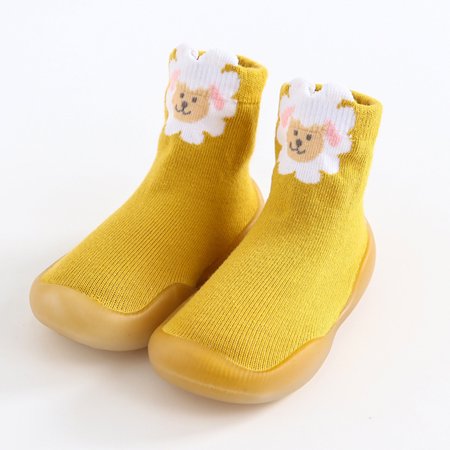 Kids Toddler Baby Boys Girls Cartoon Warm Knit Soft Sole Rubber Shoes Socks Slipper Stocking