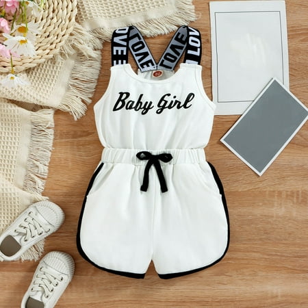 NIUREDLTD Summer Toddler Girls Sleeveless Romper Letter Prints Jumpsuit Clothes
NIUREDLTD Summer Toddler Girls Sleeveless Romper Letter Prints Jumpsuit Clothes