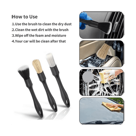 3Pcs Car Brushes Car Detailing Brush Set Soft Bristle for Car Cleaning Detailing Brush Dashboard Air Outlet Wheel Brush
3Pcs Car Brushes Car Detailing Brush Set Soft Bristle for Car Cleaning Detailing Brush Dashboard Air Outlet Wheel Brush