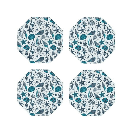 Drink Coasters Set of 4 seashells starfish corals seaweeds Leather Coasters for Coffee Table Protector Heat Resistant Cute Coasters for Home Decor Housewarming Gifts Bar Kitchen 4 Inch Octagon
Drink Coasters Set of 4 seashells starfish corals seaweeds Leather Coasters for Coffee Table Protector Heat Resistant Cute Coasters for Home Decor Housewarming Gifts Bar Kitchen 4 Inch Octagon