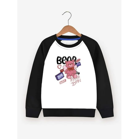 Black and White Toddler Girls Bear Letter Graphic Colorblock Raglan Sleeve Pullover Casual 90 S040E
Black and White Toddler Girls Bear Letter Graphic Colorblock Raglan Sleeve Pullover Casual 90 S040E