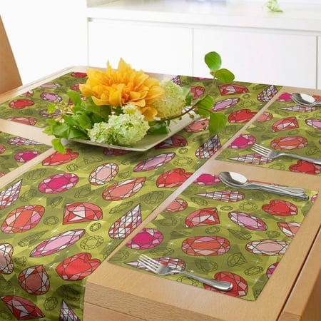 Diamond Table Runner & Placemats Rhythmic Heart Shaped Drop Formed Print Polygonal Gemstone Backdrop Set for Dining Table Placemat 4 pcs + Runner 12 x90 Yellow Green Multicolor by Ambesonne
Diamond Table Runner & Placemats Rhythmic Heart Shaped Drop Formed Print Polygonal Gemstone Backdrop Set for Dining Table Placemat 4 pcs + Runner 12 x90 Yellow Green Multicolor by Ambesonne