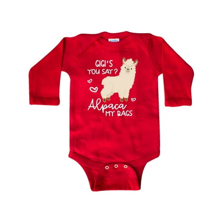 

Inktastic Gigi s You Say Alpaca My Bags Gift Baby Boy or Baby Girl Long Sleeve Bodysuit