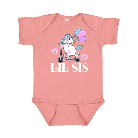 Inktastic Lil Sis Unicorn Sister Announcement Gift Baby Girl Bodysuit