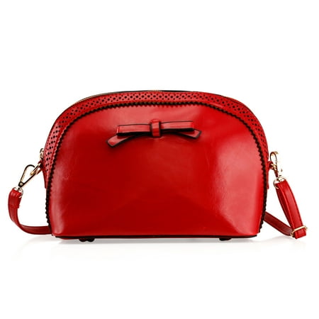 Fashion Women Handbag Bow Tie Shoulder Bags Tote Crossbody Satchel Purse PU Leather Lady Messenger Hobo Bag (Motheri s day Gift) - Red