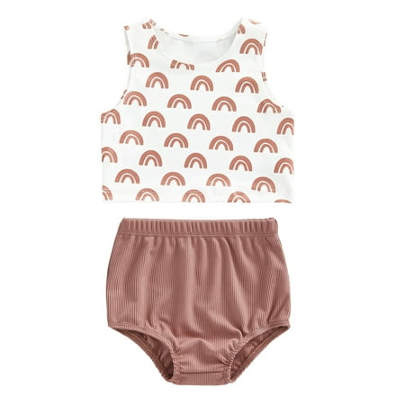 Qtinghua Infant Toddler Baby Girls Summer Clothes Sleeveless Rainbow Print Tank Tops+Shorts Beach Outfits White 12-18 Months
Qtinghua Infant Toddler Baby Girls Summer Clothes Sleeveless Rainbow Print Tank Tops+Shorts Beach Outfits White 12-18 Months