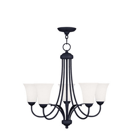 Chandeliers 5 Light With Hand Blown Satin Opal White Glass Black size 25.5 in 500 Watts - World of Crystal
Chandeliers 5 Light With Hand Blown Satin Opal White Glass Black size 25.5 in 500 Watts - World of Crystal