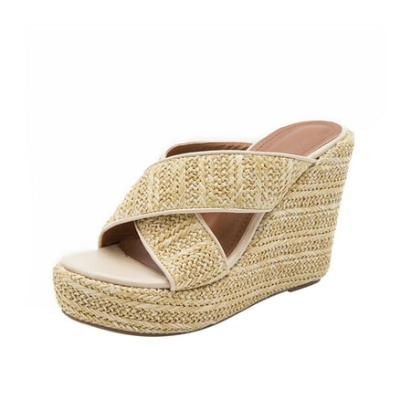 Penkiiy Women s Straw Shoes Casual Retro Wedges High Heel Fashion Slip-on Sandals Handicrafts Slippers
Penkiiy Women s Straw Shoes Casual Retro Wedges High Heel Fashion Slip-on Sandals Handicrafts Slippers