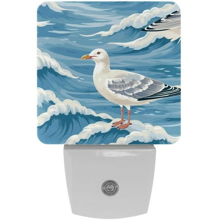 Seagull LED Square Night Lights - Modern Design Soft Glow Energy Efficient - for Bedroom Nursery or Bathroom - Set of 2
Seagull LED Square Night Lights - Modern Design Soft Glow Energy Efficient - for Bedroom Nursery or Bathroom - Set of 2