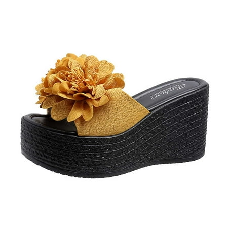 Lovskoo 2024 Women s Wedge Slipper Open Toe Summer Floral Platform Solid Color Wedge Sandals Yellow
Lovskoo 2024 Women s Wedge Slipper Open Toe Summer Floral Platform Solid Color Wedge Sandals Yellow