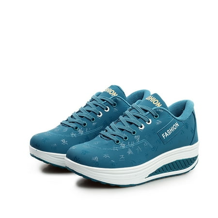 Women s Casual Platform Wedge Walking Shoes Ultralight Sole Lace Up Sneakers Women s Footwear