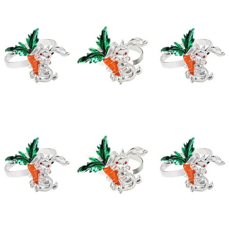Vervmczn 6 Pieces Napkin Rings Silver Rabbit Napkin Buckle with Carrot Metal Napkin Ring Holders Kitchen Decor
Vervmczn 6 Pieces Napkin Rings Silver Rabbit Napkin Buckle with Carrot Metal Napkin Ring Holders Kitchen Decor