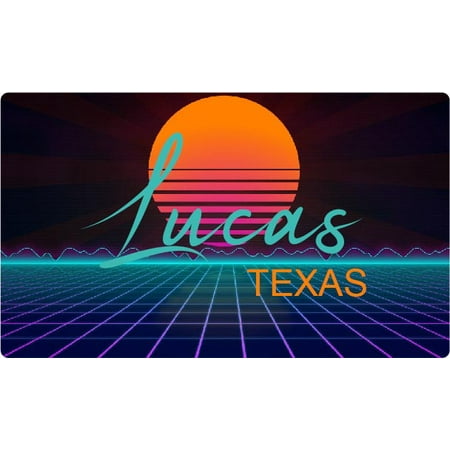Lucas Texas 4 X 2.25-Inch Fridge Magnet Retro Neon Design