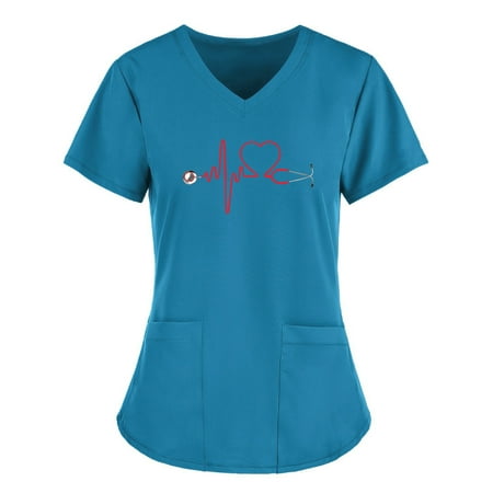 Youmylove Women Scrubs Top Short Sleeve V-Neck Tops Working Uniform Top Nurses Clothing T-Shirts
Youmylove Women Scrubs Top Short Sleeve V-Neck Tops Working Uniform Top Nurses Clothing T-Shirts