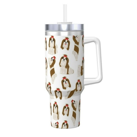 Shih Tzu In Action Seamless Pattern 40oz Car Insulated Cups Ice Bully Cup with Handle Double Stainless Steel Vacuum Tumblers Water Bottle with Lid and Straw
Shih Tzu In Action Seamless Pattern 40oz Car Insulated Cups Ice Bully Cup with Handle Double Stainless Steel Vacuum Tumblers Water Bottle with Lid and Straw