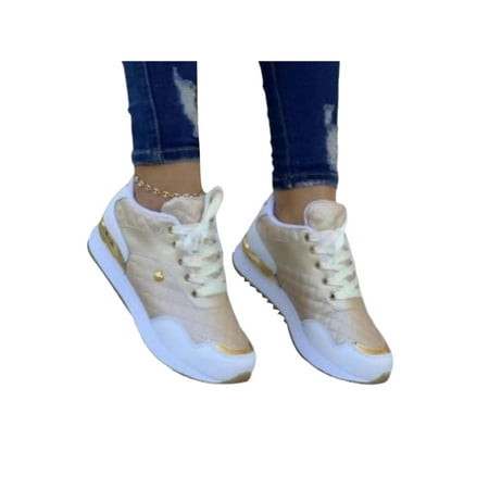 Lacyhop Ladies Sport Shoes Round Toe Running Shoe Lace Up Sneakers Travel Casual Athletic Sneaker Non-Slip Diamond Trainers Apricot 8
Lacyhop Ladies Sport Shoes Round Toe Running Shoe Lace Up Sneakers Travel Casual Athletic Sneaker Non-Slip Diamond Trainers Apricot 8