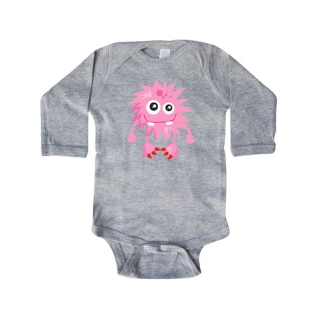 Inktastic Furry Monster Little Monster Pink Monster Gift Baby Boy or Baby Girl Long Sleeve Bodysuit