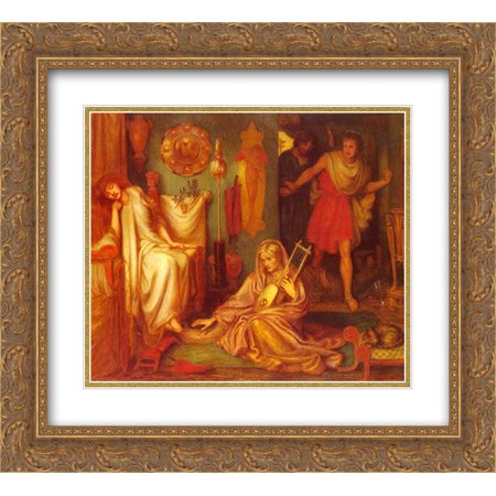 Dante Gabriel Rossetti 2x Matted 24x20 Gold Ornate Framed Art Print 'The Return Of Tibullus To Delia'