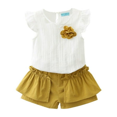 Toddler Kids Baby Girls Summer Flower Ruffle Princess T-shirt Tops+ Shorts 2PCS Outfits Set For 18-24 Months
Toddler Kids Baby Girls Summer Flower Ruffle Princess T-shirt Tops+ Shorts 2PCS Outfits Set For 18-24 Months
