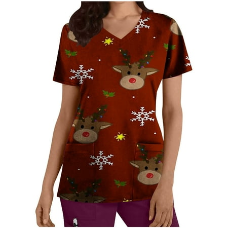 JWZUY Women Scrubs Tops Short Sleeve V Neck Cartoon Pattern Tops Nursing Working Uniform with Pockets Casual Blouses Pullover Shirts T-Shirts Tshirts Tee Shirt (Dark Gray XL)
JWZUY Women Scrubs Tops Short Sleeve V Neck Cartoon Pattern Tops Nursing Working Uniform with Pockets Casual Blouses Pullover Shirts T-Shirts Tshirts Tee Shirt (Dark Gray XL)