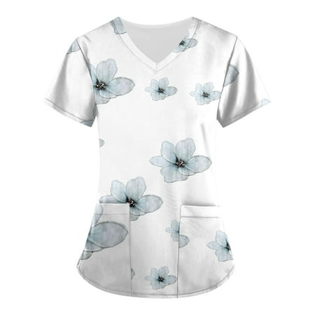 YDKZYMD Maternity Scrub Top with Two Pocket V Neck Summer Printed Short Sleeve Plus Size Scrub Tops for Women Blue M
YDKZYMD Maternity Scrub Top with Two Pocket V Neck Summer Printed Short Sleeve Plus Size Scrub Tops for Women Blue M