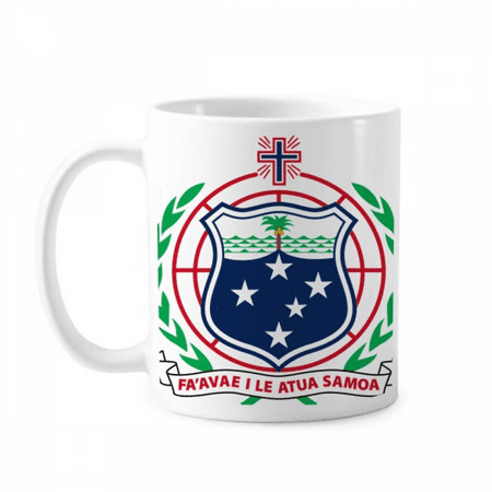 Samoa Oceania National Emblem Mug Pottery Cerac Coffee Porcelain Cup Tableware