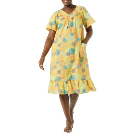 AmeriMark Women s Casual Print Sun Dress House Dress with Front Patch Pockets Sunshine LG
AmeriMark Women s Casual Print Sun Dress House Dress with Front Patch Pockets Sunshine LG