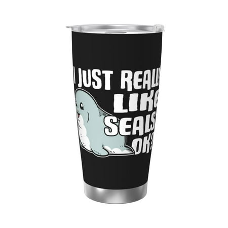 I Like Seals 20 Oz Water Bottle Insulated Tumblers Stainless Steel Cups Double Wall Tumbler with Lid
I Like Seals 20 Oz Water Bottle Insulated Tumblers Stainless Steel Cups Double Wall Tumbler with Lid
