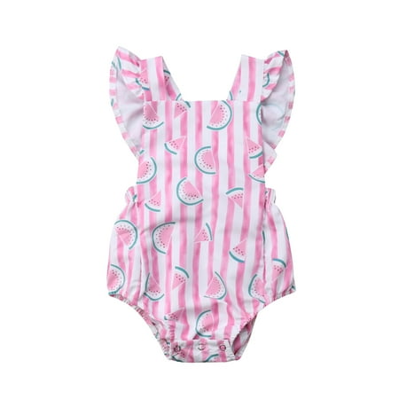 Infant Newborn Baby Girls Summer Romper Sleeveless Backless Stripe Ruffled Triangle Bodysuit
Infant Newborn Baby Girls Summer Romper Sleeveless Backless Stripe Ruffled Triangle Bodysuit
