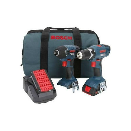 Factory-Reconditioned Bosch CLPK24-180-RT 18V Cordless Lithium-Ion 3\/8 in. Drill Driver and Impact Driver Combo Kit (Refurbished)