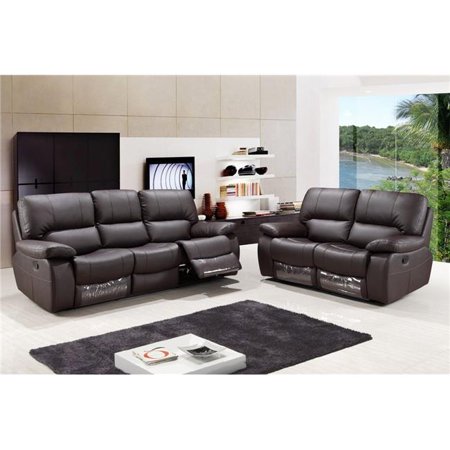 67" X 41" X 41" Modern Brown Leather Sofa And Loveseat