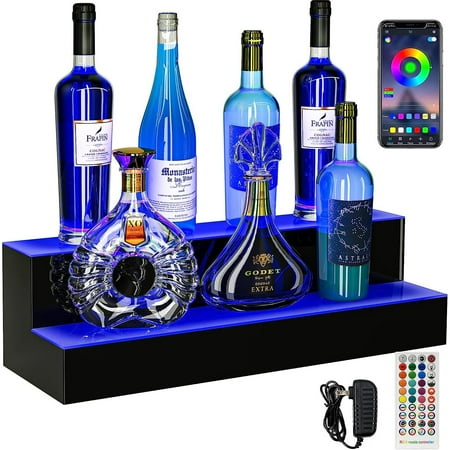 YhbSmt LED Lighted Liquor Bottle Display Shelf 2-Step 24-inch Bar Liquor Alcohol Shelf for Home Counter Party YhbSmt Mounted Whiskey Rack Stand with Remote & App Control
YhbSmt LED Lighted Liquor Bottle Display Shelf 2-Step 24-inch Bar Liquor Alcohol Shelf for Home Counter Party YhbSmt Mounted Whiskey Rack Stand with Remote & App Control